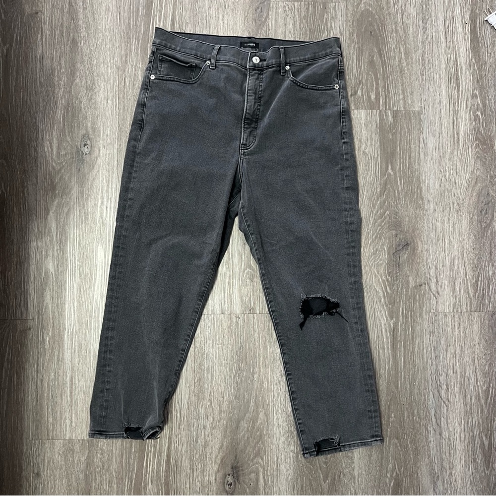 Express Distressed Gray Jeans